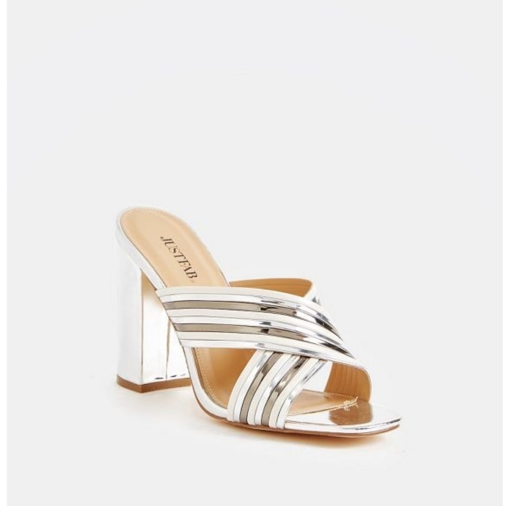 Silver heeled sandal